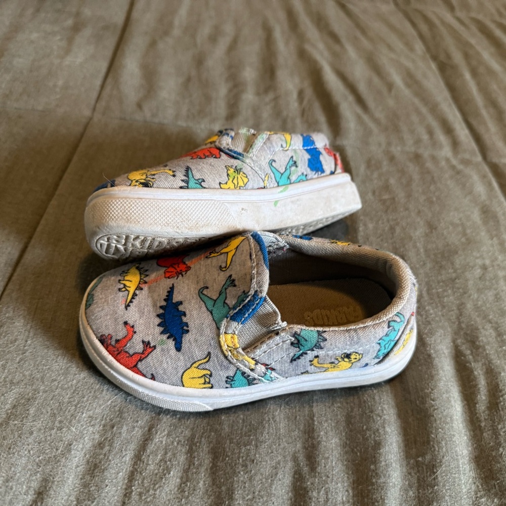 JustFab Kids Dinosaur Slip-On Sneakers - Multicolor